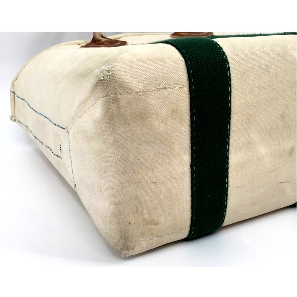 Vintage 1970s L.L.Bean Boat & Tote Leather Handle Canvas Bag Made USA Medium - Picture 8 of 13